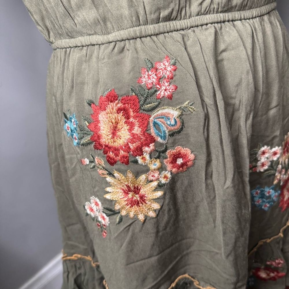 Savanna Jane Boho Floral Embroidered Mini Swing Dress Size Small NWT Cottagecore - Picture 5 of 13